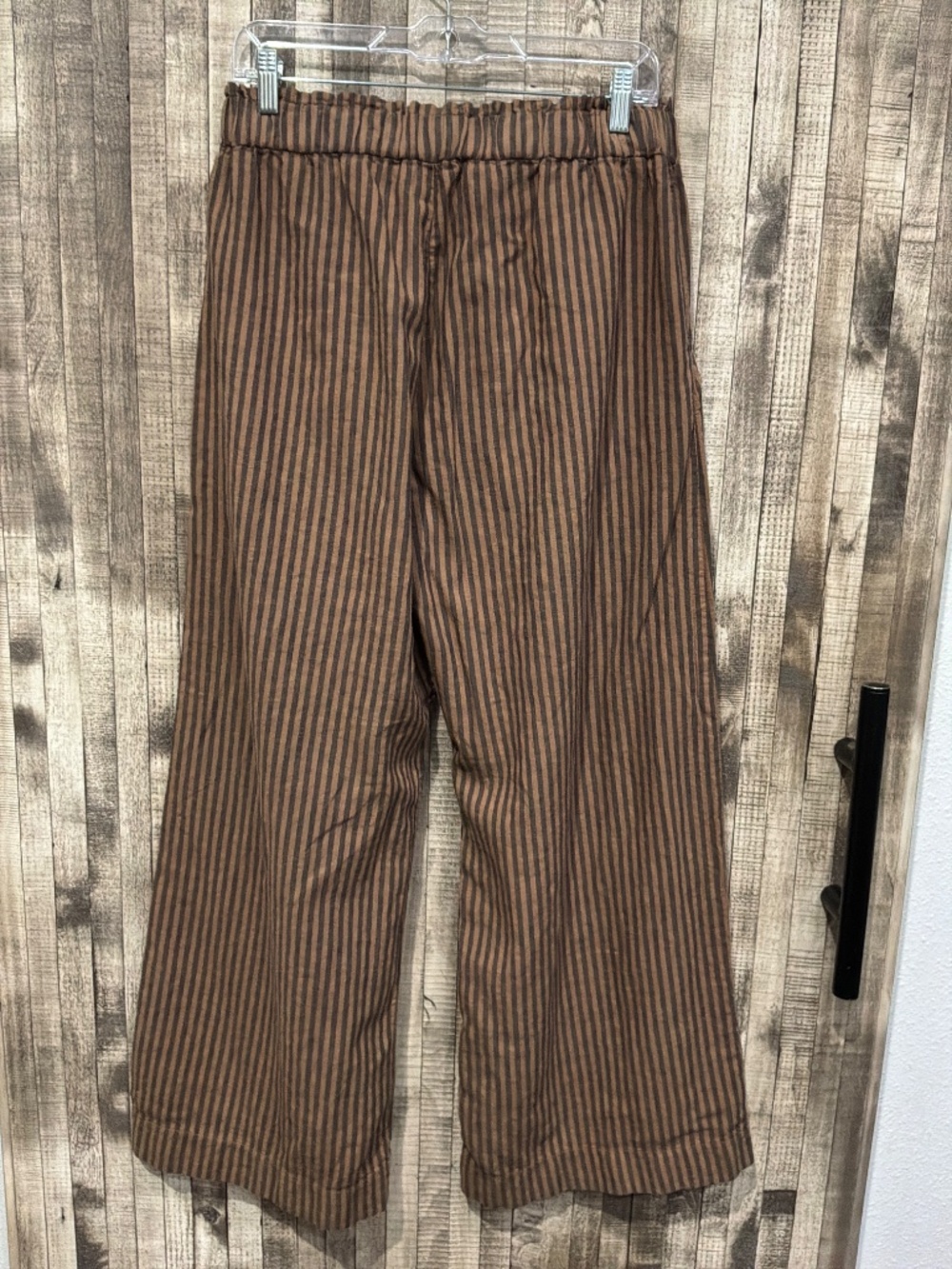 Striped Brown Wide-Leg Trousers - Picture 6 of 10